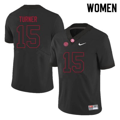 NCAA Women's Alabama Crimson Tide #15 Dallas Turner Stitched College 2021 Nike Authentic Black Football Jersey MG17Y24OE